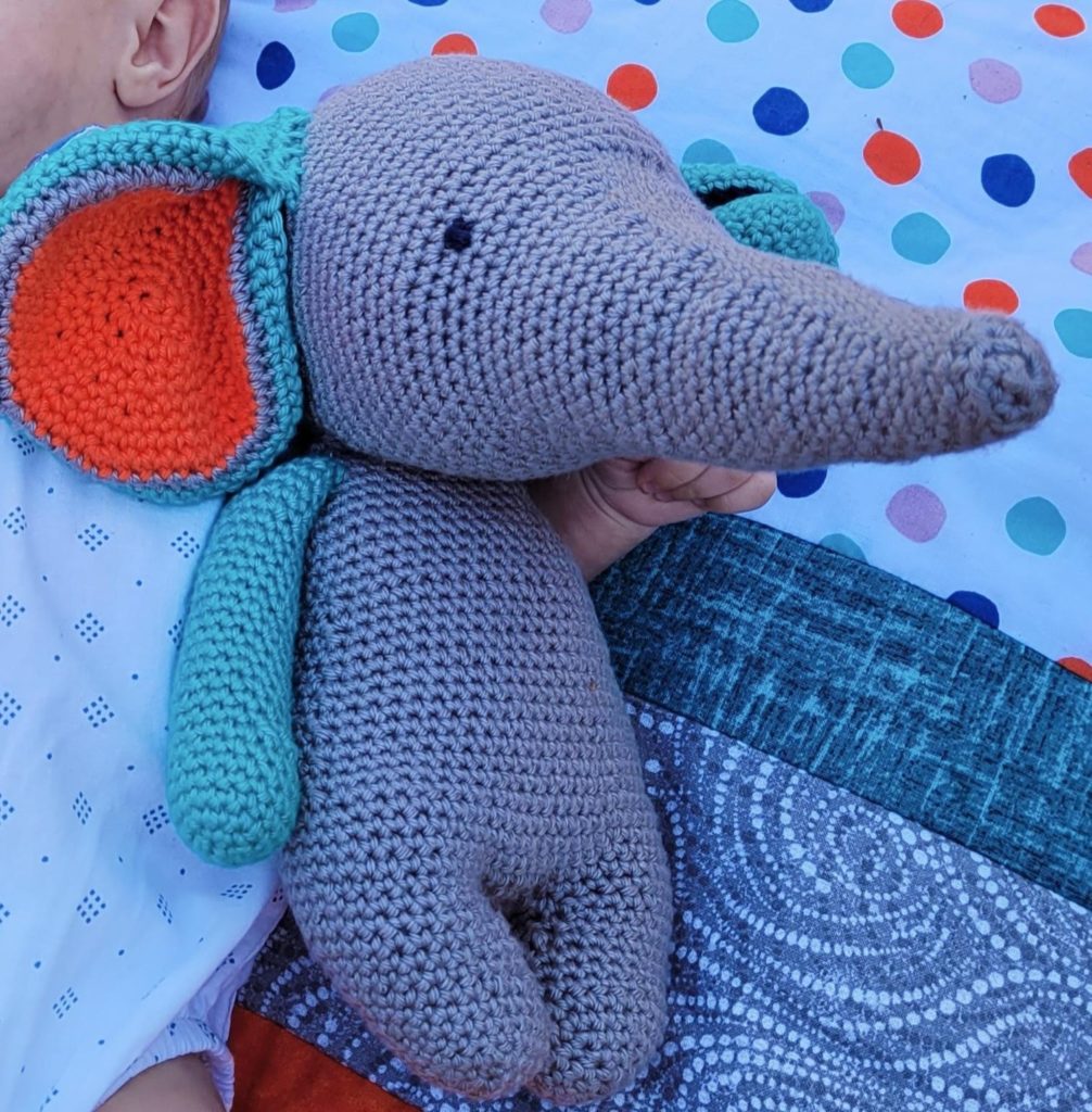 Crocheted toy elephant